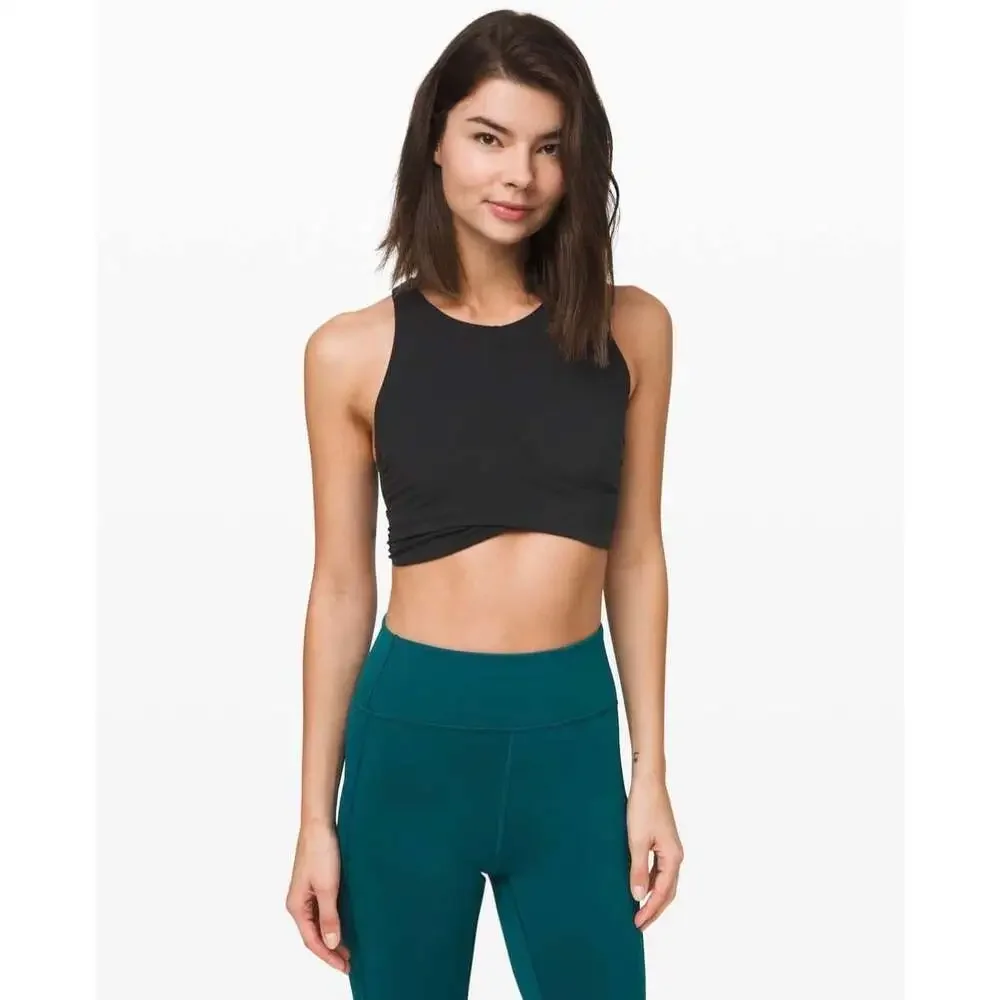 Lululemon Always Aligned Bra Black Size 10 Nulu Criss Cross Yoga Sports Bra